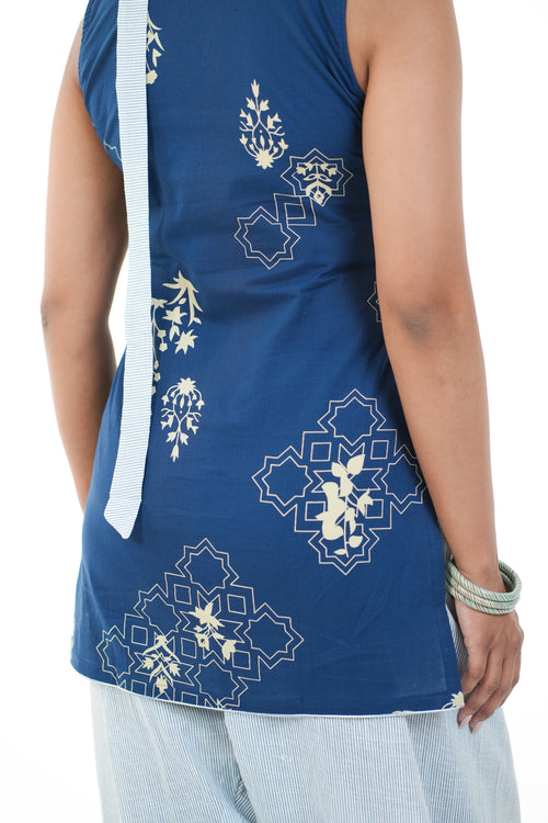 Aira Blue White Printed Farshi Salwaar Set