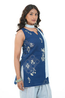 Aira Blue White Printed Farshi Salwaar Set