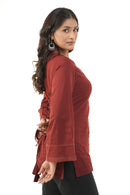 Surmai Brown Bell Sleeves Short Kurta