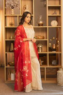 Noor Ivory Kurta Pallazo Set with Dupatta