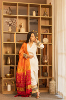 Sunheri Ivory Lace Work Co-ord Set with Dupatta