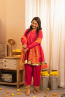 Kashish Rani Pink Short Anarkali Farshi Salwaar Set with Dupatta