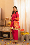 Kashish Rani Pink Short Anarkali Farshi Salwaar Set with Dupatta
