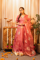 Padma Gajri Pink Poshak Style Lehenga Choli with Dupatta
