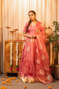 Padma Gajri Pink Poshak Style Lehenga Choli with Dupatta