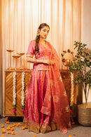 Padma Gajri Pink Poshak Style Lehenga Choli with Dupatta