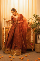 Ladoo Saa Brown Poshak Style Lehenga Choli with Dupatta