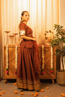 Ladoo Saa Brown Poshak Style Lehenga Choli with Dupatta
