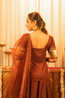 Ladoo Saa Brown Poshak Style Lehenga Choli with Dupatta