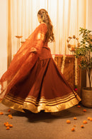 Ladoo Saa Brown Poshak Style Lehenga Choli with Dupatta