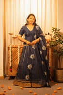 Maaher Indigo Blue Poshak Style Lehenga Choli with Dupatta