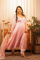 Hoor Baby Pink Anarkali Set with Ghungroo Sleeves