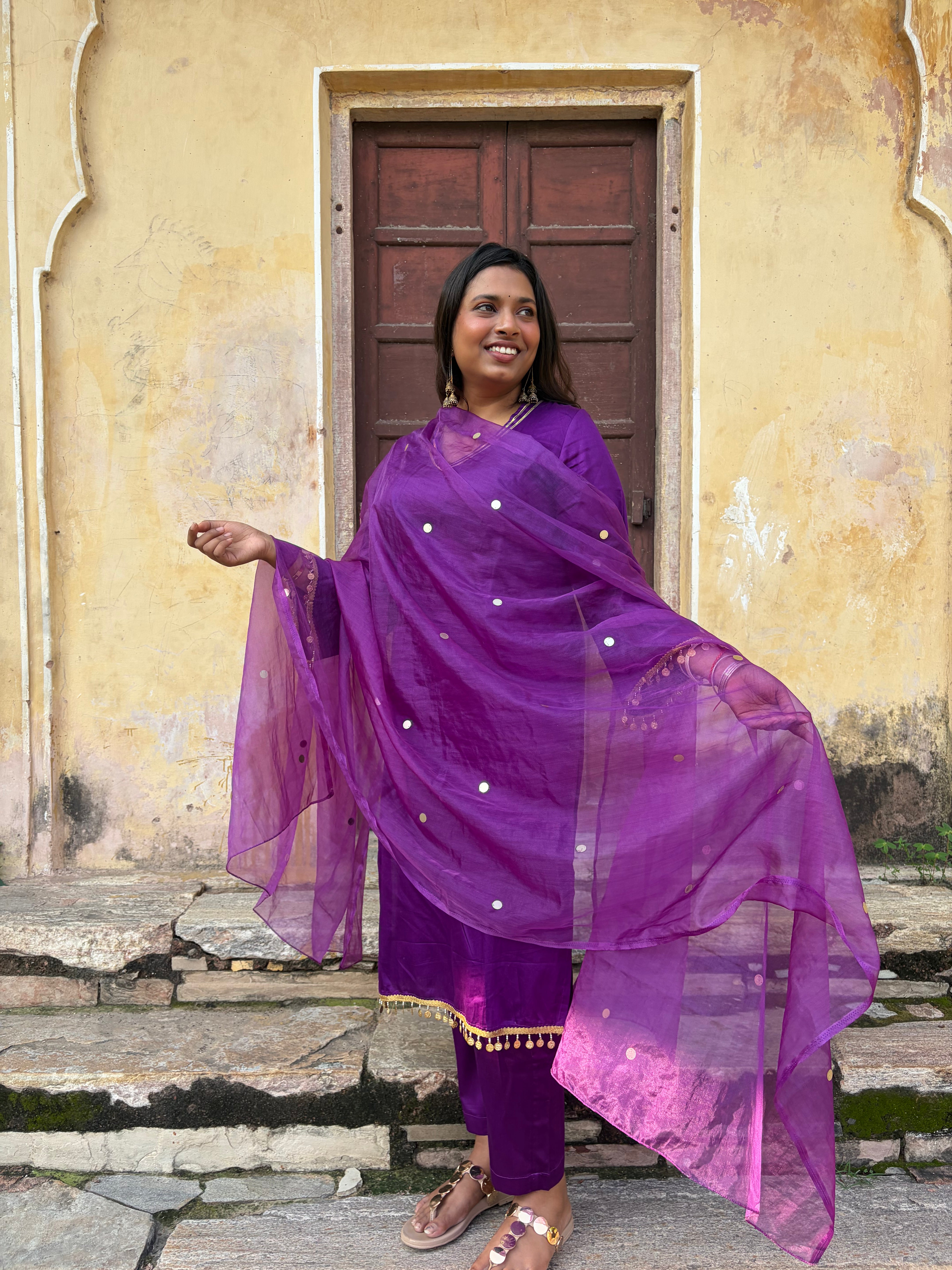 Jamuni Jharokha Bell Sleeves Straight Kurta Set
