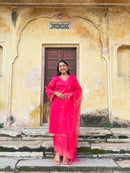 Gulabi Jharokha Bell Sleeves Straight Kurta Set