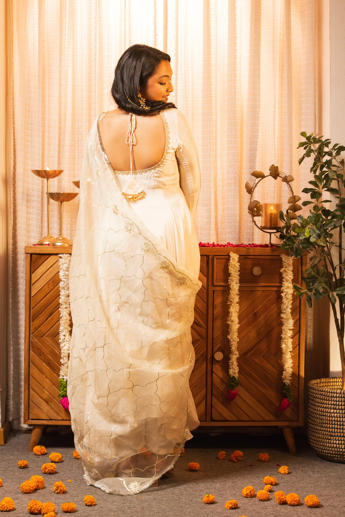 Heer Ivory Anarkali Set with Ghungroo Sleeves