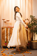 Heer Ivory Anarkali Set with Ghungroo Sleeves
