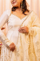 Heer Ivory Anarkali Set with Ghungroo Sleeves